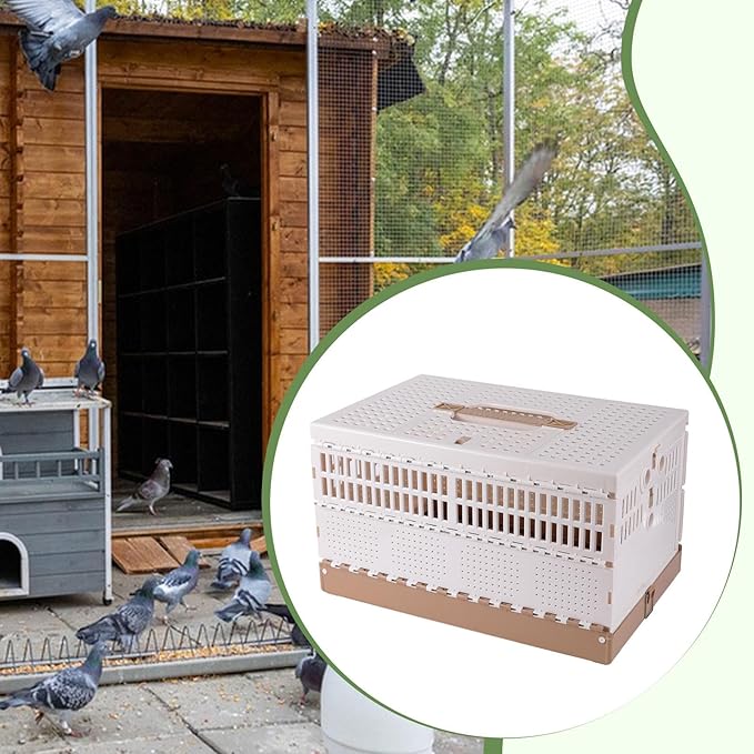 Pigeon Cage Bird Travel Carrier with Handle Foldable Nest Box for Competition Resting Training Parrots Chicks Small Animals 16.93x11.02x9.45 inch