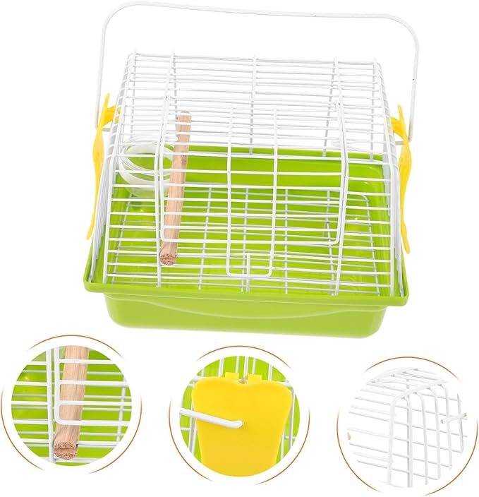 VANZACK 1 Set Portable Bird Carrier Cage with Handle Lightweight Pet Transportation Cage for Birds Parrots and More for Travel and Outdoor Use