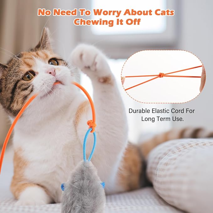 Interactive cat toy, Electric cat teaser, Door clip, 2 Motion modes,Orange - Image 5