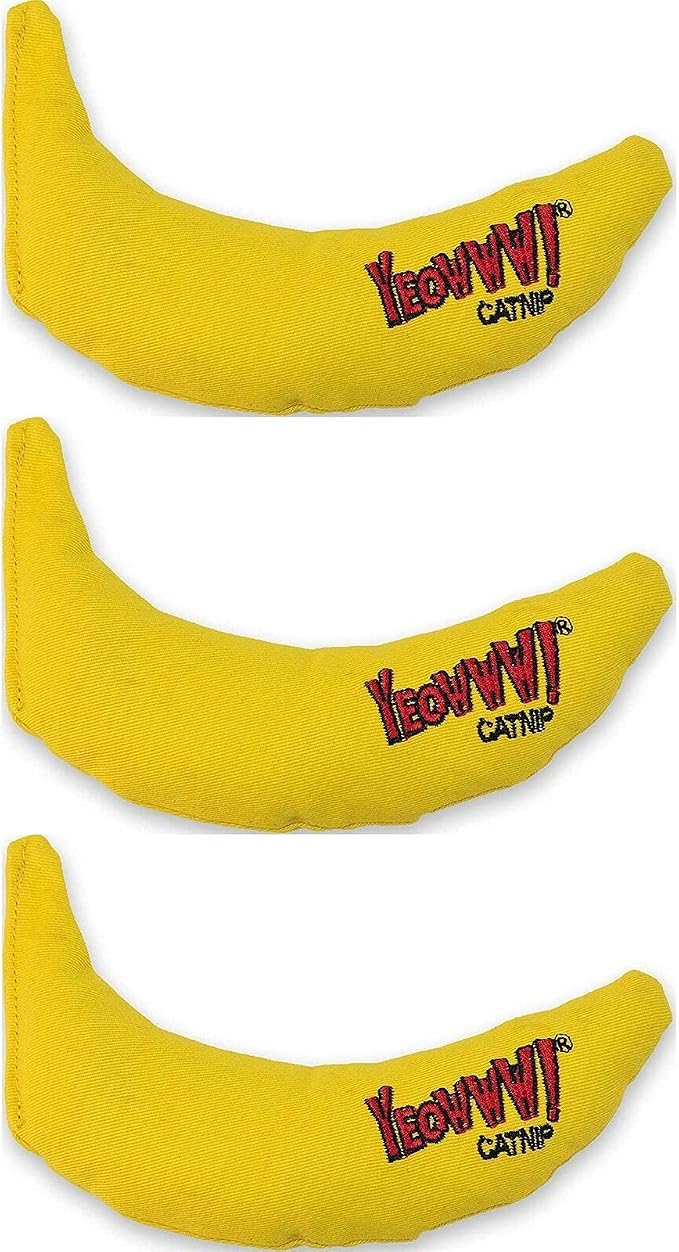YEOWWW! DuckyWorld 100% ORGANIC CATNIP Leaf & Flower Cat Toy BANANA 3 PACK by YeowwwCatnip