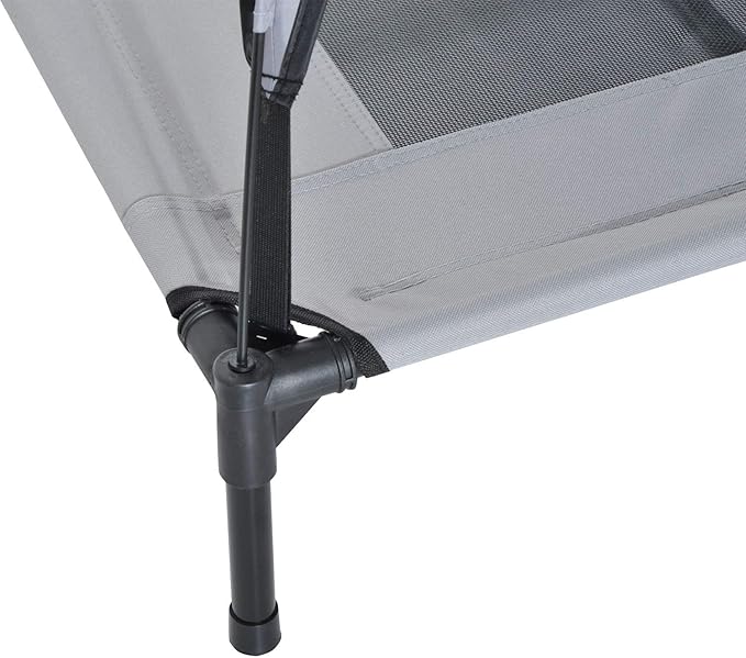 PawHut Elevated Portable Dog Cot Cooling Pet Bed with UV Protection Canopy Shade, 36 inch