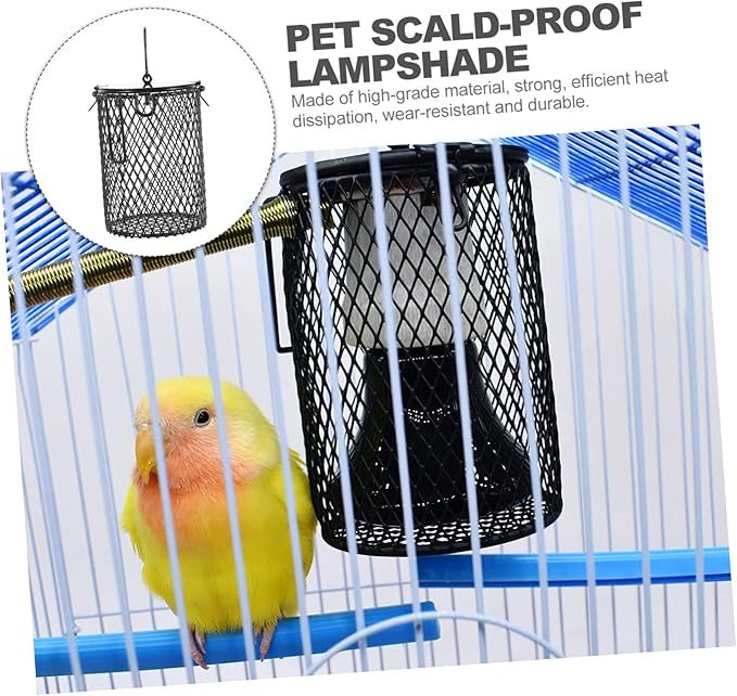Housoutil Heating Lamp Cover for Reptile Pet Cage Lampshade Iron Lampshade Insulation Mesh