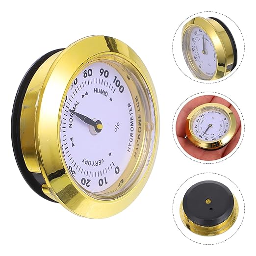 Hygrometer Round Humidity Gauge Compact Indoor Humidity Monitor for Tea Boxes Patios and Aquariums Design for Use Easy to Read Display