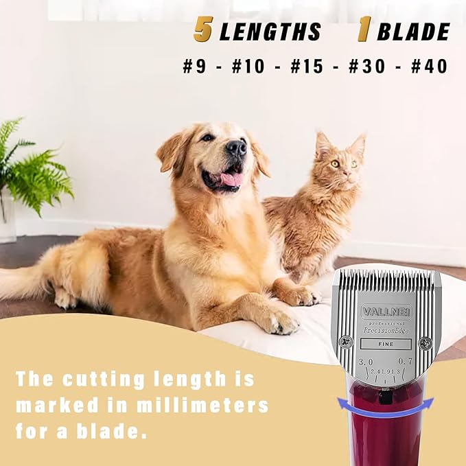 [3-Pack Professional Animal Clipper Blade Compatible with Wahl Arco, Bravura, Chromado, Creativa, Figura, Motion & SuperGroom; Dog, Cat, Horse & Pet Grooming, Detachable & Adjustable