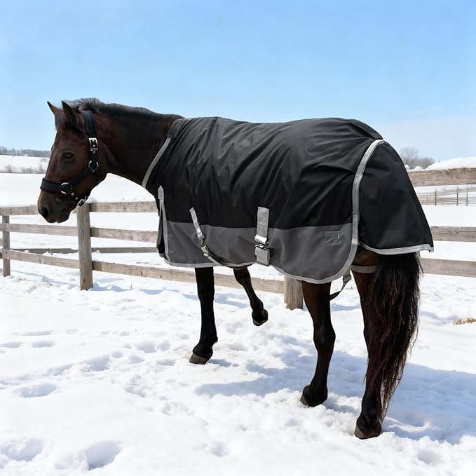 Winter Blanket for Mini Horse, Pony, Donkey, Llama, Alpaca, Small Equine- 220g Filled Medium Weight Winter Horse Blanket - 1200D Water Resistant (45'')