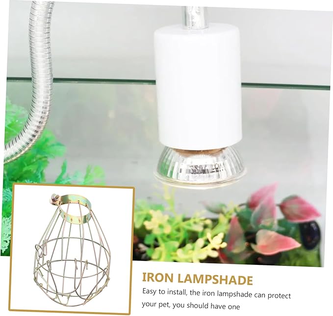 Toyvian Reptile Scald Lampshade Cover for Heat Lamp Metal Bulb Guard for Reptile Tank Sturdy Accessory for Continuous Lighting