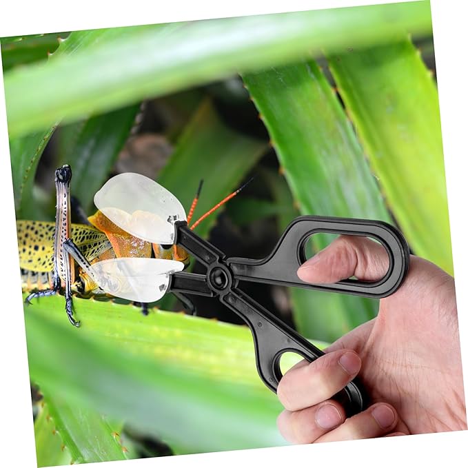 HANABASS Reptile Feeding Clip Tongs Reptile Tank Cleaning Supplies Easy Scissors Handle