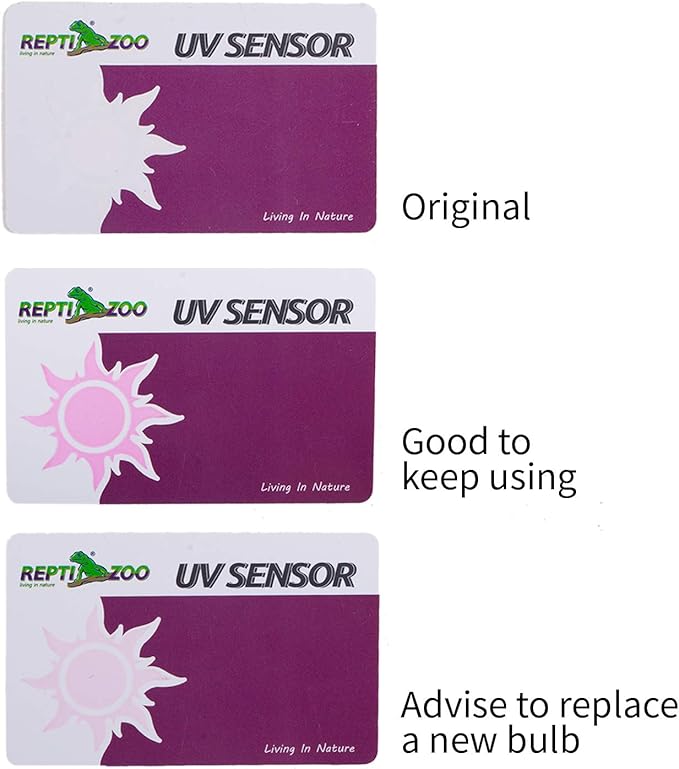 REPTI ZOO UVB Tester Reptile Lamp UV Sensor Reptile UVB Fluorescent Lamp Tester Card, Set of 2