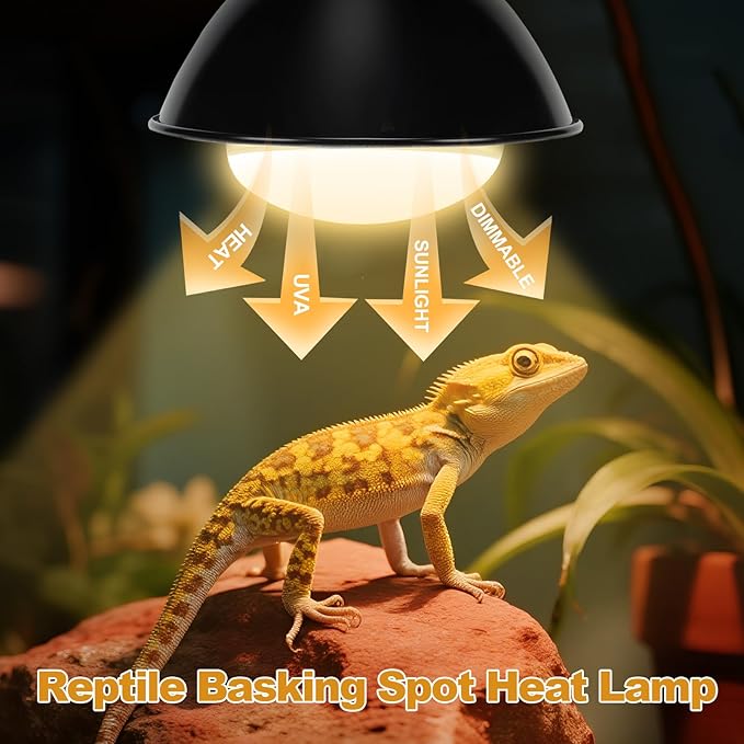 2Pack Reptile Heat Lamp, 100W Reptile Heat Emitter Infrared Basking Spot Light, UVA Daylight Heat Lamp Bulbs for Chickens Coop Reptiles Pets Brooder Use