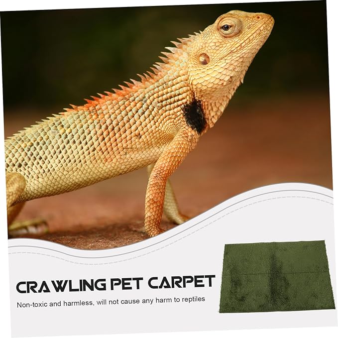 Reptile Carpet Terrarium Liner Moisture Retaining Faux Grass Mat for Snakes Tortoises and Frogs Easy-Clean Substrate for Terrariums