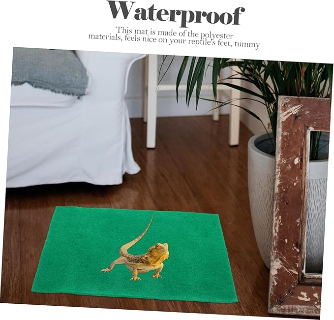 Garneck 2PCS Reptile Mat Wear-Resistant Tortoise Bedding Convenient Snake Carpet Moisture-Absorbing Terrarium Liner for Lizards Snakes and Turtles