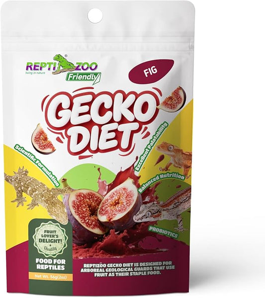 Crested Gecko Food, Fruit Mix Fig and Insects Complete Diet Gecko Food 2oz