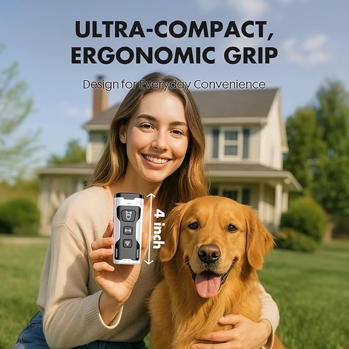YUYQA Dog Bark Deterrent Device, 3X Ultrasonic Anti Barking, 6 Training Modes 23 FT Range Barks No More Indoors Outdoors Behavior Correct Safe & Humane Rechargeable Compact Bark Control for Dogs