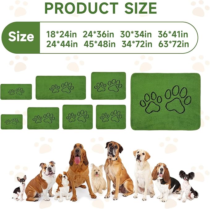 Homimp Washable Pee Pads for Dogs, 1 Pack Super Absorbent Reusable Puppy Pads,Green Long Wool Fake Grass for Potty Training, Upgrade Non-Slip and Leak-Proof,Floor,Couch,Bed and Crate,Green 63"×72"