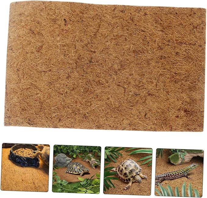 Natural Coconut Fiber Reptile Mat Bearded Dragon Substrate Tortoise Bedding Lizard Tank Accessories Insulating Pad for Reptile Terrarium Soft and Healthier for Your Pet
