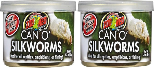 Zoo Med Can O' Silkworms Bearded Dragon Food, 1.2 oz. (Pack of 2)