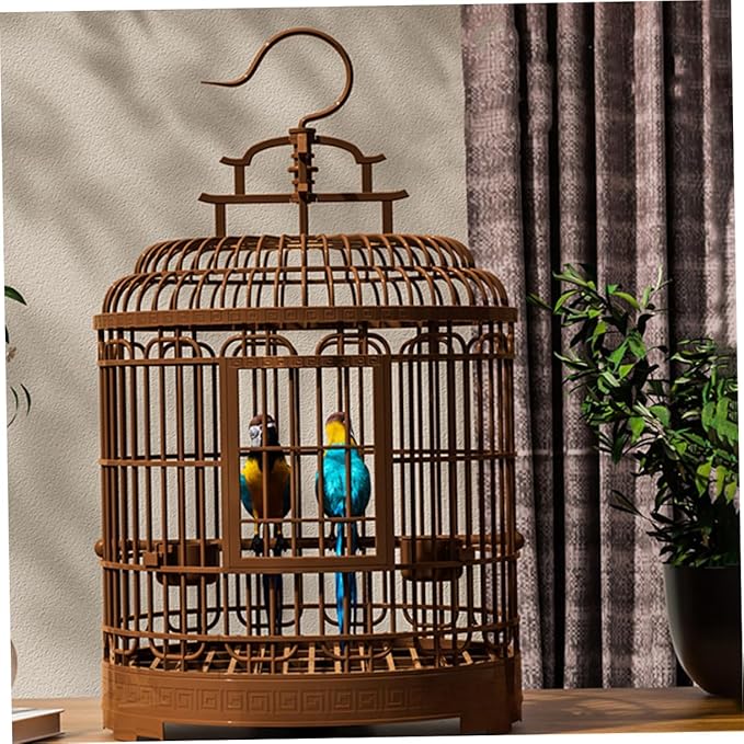 Sosoport Birdcage Villa Luxury Home Finch Cage Easy Cleaning Bottom Portable for Parrots Lovebirds