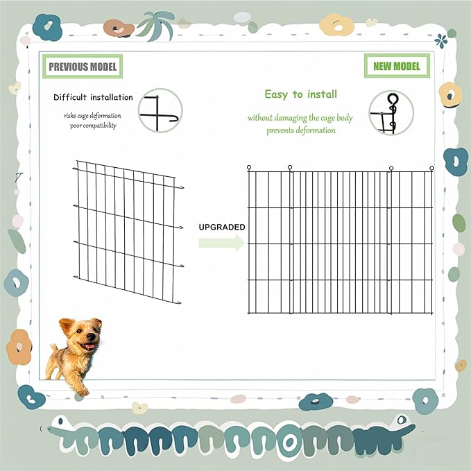 Dog Crate Divider Panel - 2 Pack Black Metal, Compatible with 42"-48" & Other Crate Sizes, 28" H x Adjustable Width 19.96"-36.61"(Dog Crate NOT Included)