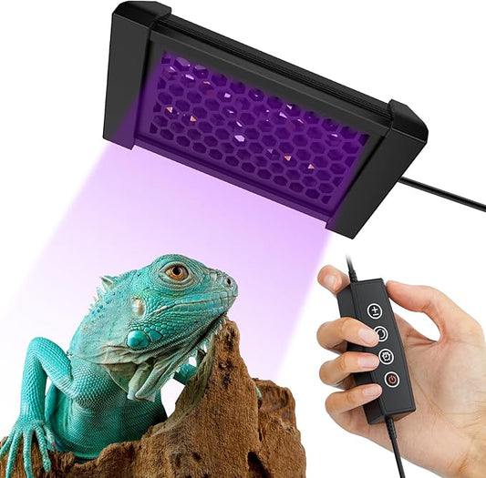 5" Aluminum UVB 10.0 LED Reptile Light Bar with Timer & Dimmer, Ultra-Slim Metal UVB/UVA Lamp for Terrariums – Even Light Output, Long Lifespan, Ideal for Bearded Dragons, Turtles & Lizards