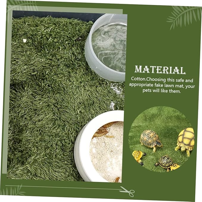 Lifelike Fake Lawn Reptile Carpet for Amphibians and Tortoises Moisture Retaining Home Terrarium Mat 100% Safe for PET Use