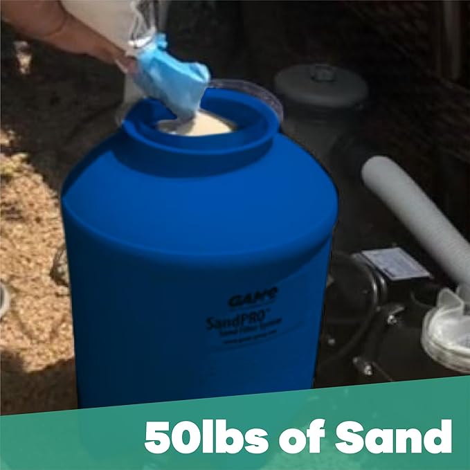 Game SandPRO Sand Filter Pump for Above Ground Pool - 50D Series, 0.5HP, 40 GPM Flow Rate, Compatible with Intex & Bestway, 24"x18", Blue