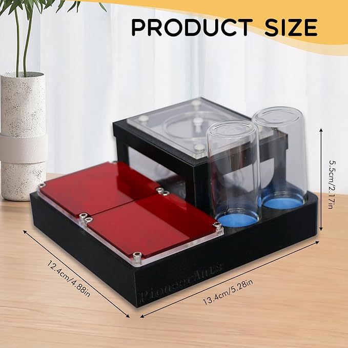 Ant Farm Nest - Educational Habitat - Black and White Acrylic Design with Built-in Water Tower and Clear Observation Area (M)