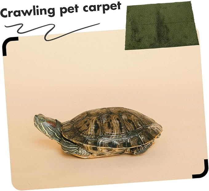 Reptile Carpet Mat Reusable Terrarium Bedding Liner Soft Imitation Grass Substrate for Tortoise Snake Lizard Turtle Cage Accessories