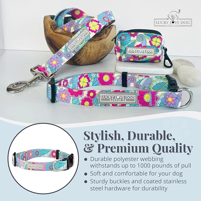 Lucky Love Dog Collars, Cute Small Dog Collars for Female Dogs, Part of Purchase Donated to Rescue, Caroline, Small