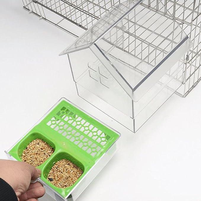 Bird Feeder, Bath Bowl House, Hanging Bird Bath Cage Accessories for Lovebird Finches