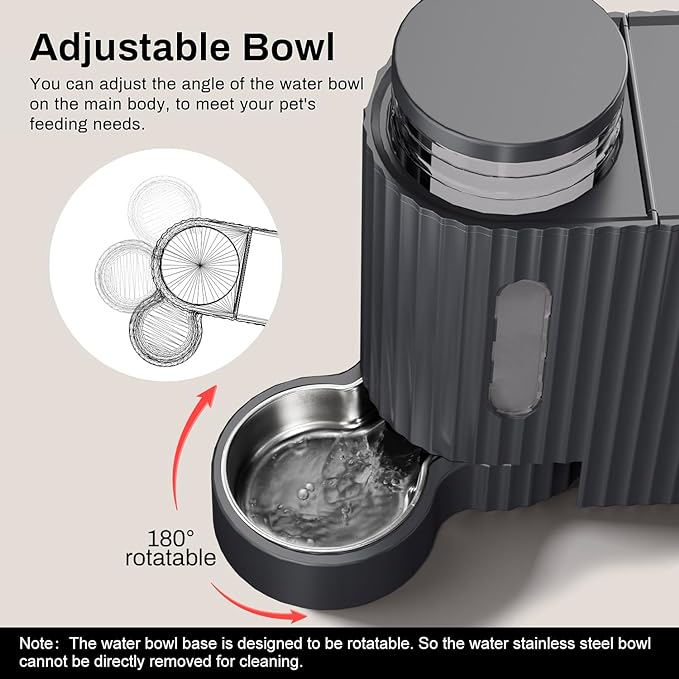Gardner Pet Gravity Cat Food Feeder and Water Dispenser Stainless Steel Bowls Two-in-One Set Large Capacity Automatic Feeder for Pets Dogs, Puppies, Kittens-(0.8 Gallons x 2)