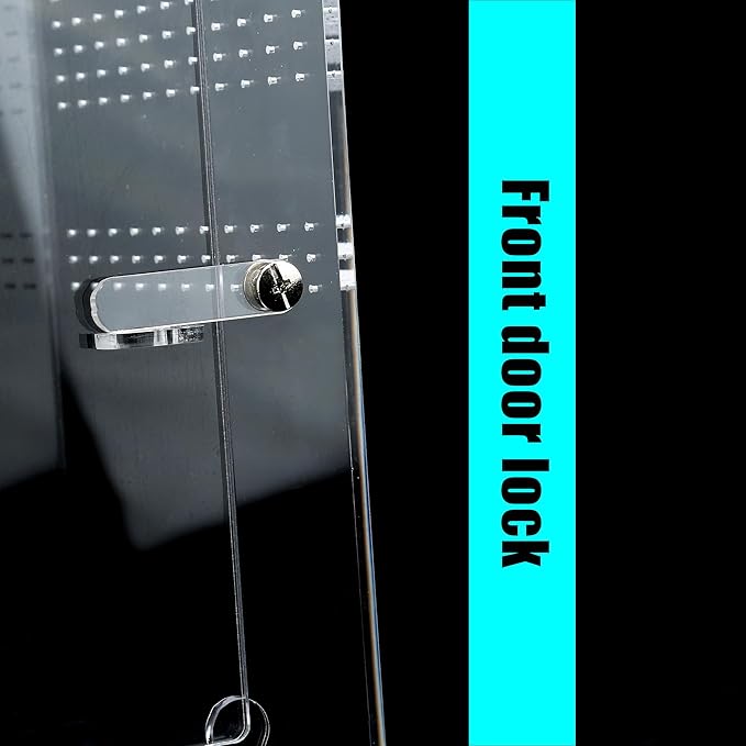 Acrylic Tarantula Enclosure Jumping Spider Enclosure with Front Opening Door 5.3 * 5.3 * 9 Inches Micro Habitat Terrarium for Small Tree Dwelling Reptiles, Spiders & Invertebrates