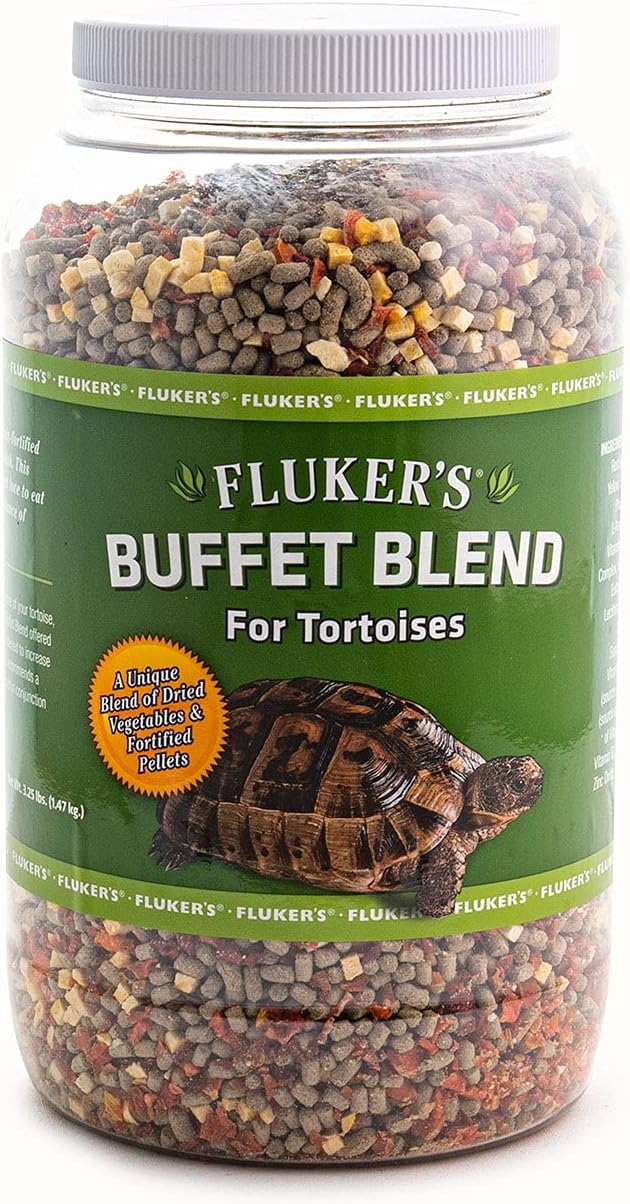 Fluker's Buffet Blend Tortoise Diet, Veggies with Fortified Pellets, 3.25 lbs.