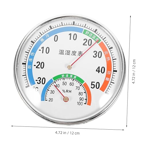 Reptile Temperature and Humidity Gauge Dual Dial Hygrometer for Terrarium Easy Read Color-Coded Display for Bearded Dragons Lizards and Other Reptiles