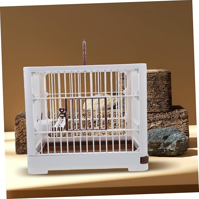 BESPORTBLE Portable Birdcage for Finch Budgie Travel Cage for Birds Parrot Small Cage Lightweight Perch Stand