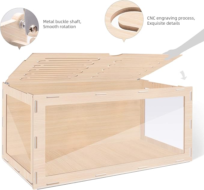 Niteangel Bigger World - MDF Aspen Terrarium for Hamster Gerbils Mice Lemming Degus or Other Small-Sized Pets (47.2 x 19.7 x 23.6 inches, Burlywood)