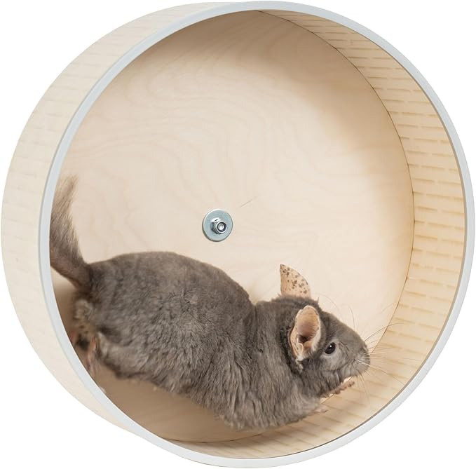Extra Large Wooden Exercise Wheel for Chinchillas, 17 Inch Diameter, 4.72 Inch Wide, Chewing-Resistant