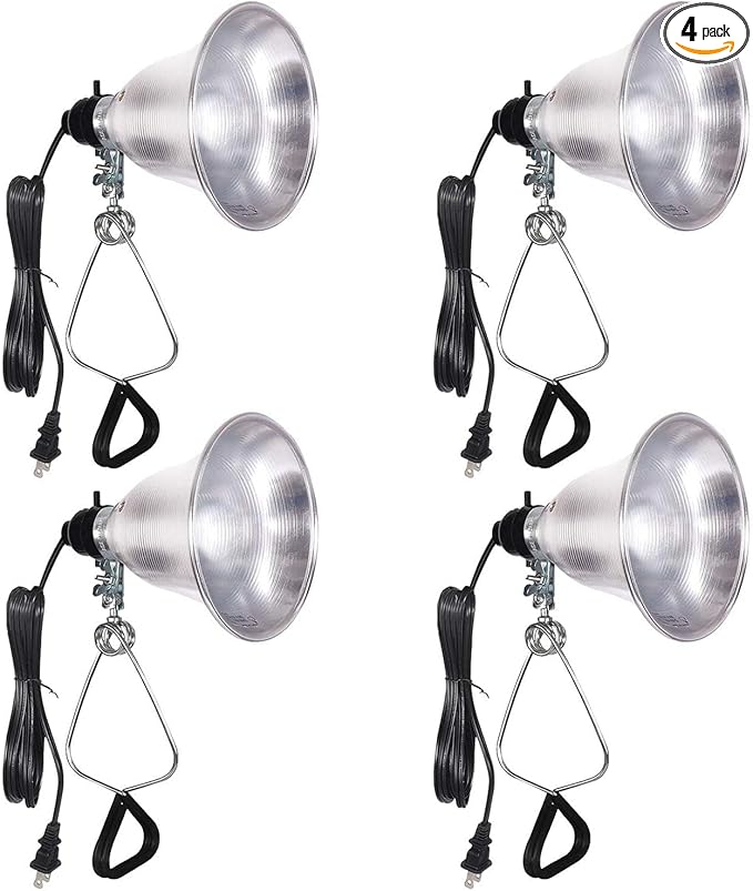 Simple Deluxe 4-Pack Clamp Lamp Light with 5.5 Inch Aluminum Reflector up to 60 Watt E26 (no Bulb Included), 6 Feet Cord