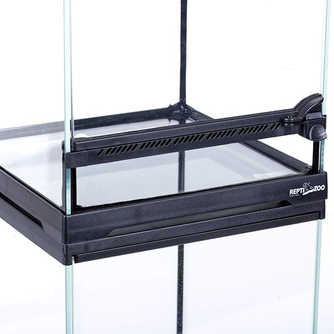REPTI ZOO Mini Reptile Glass Terrarium,Front Opening Door Full View Visually Appealing Mini Reptile or Amphibians Glass Habitat