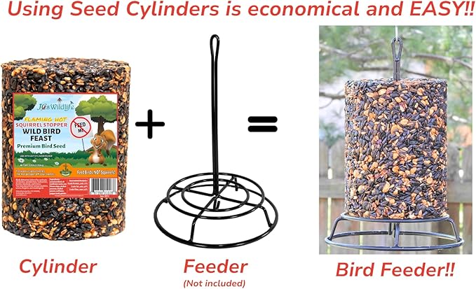 JCs Wildlife Squirrel Stopper Wild Bird Feast Large Cylinder 3.75lbs (6-Pack)