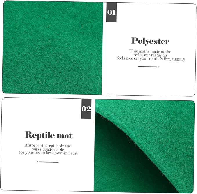 Happyyami 2PCS Reptile Carpet for Snakes and Tortoises Absorbent and Wear-Resistant Bedding Mat for Terrarium for Lizards and Geckos