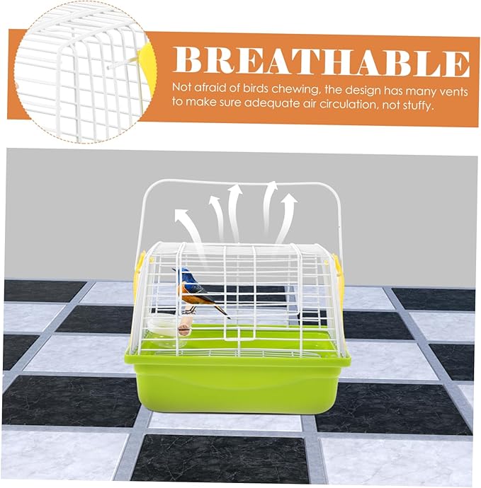1Set Portable Bird Travel Cage Handheld Parrot Carrier with Spacious Design for Sightseeing Camping and Hiking for Parakeets Budgies and Birds