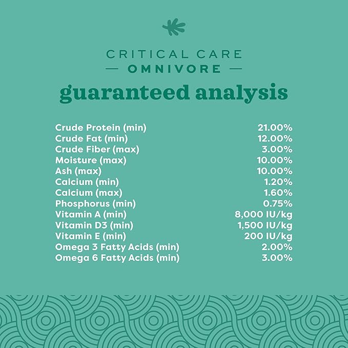 Oxbow Critical Care Omnivore, Recovery Food for Rats, Mice, Hamsters, Gerbils, Vet Formulated, High Calorie Small Animal Diet, Immune and Digestive Support, Omnivore Formula, 340g Bag
