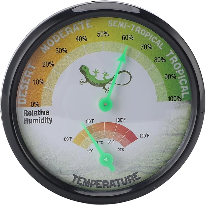 Thermometer Hygrometer Dial High Precise Pointer Type Mechanical Temperature and Humidity for Reptile Pet