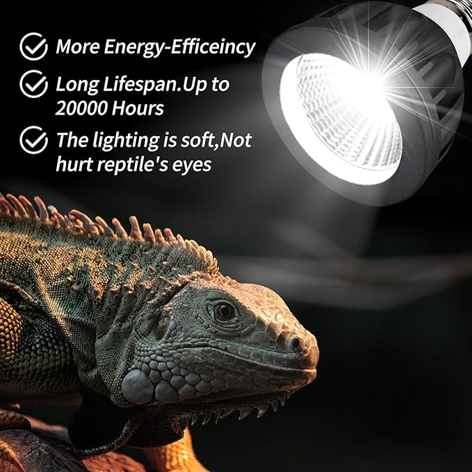 UVB Bulbs 8W 10.0,Reptile UVB Light LED Bulbs for Bearded Dragon,Turtle,Tortoise,Lizard,Gecko,Chameleon,Snake,Frog Tank