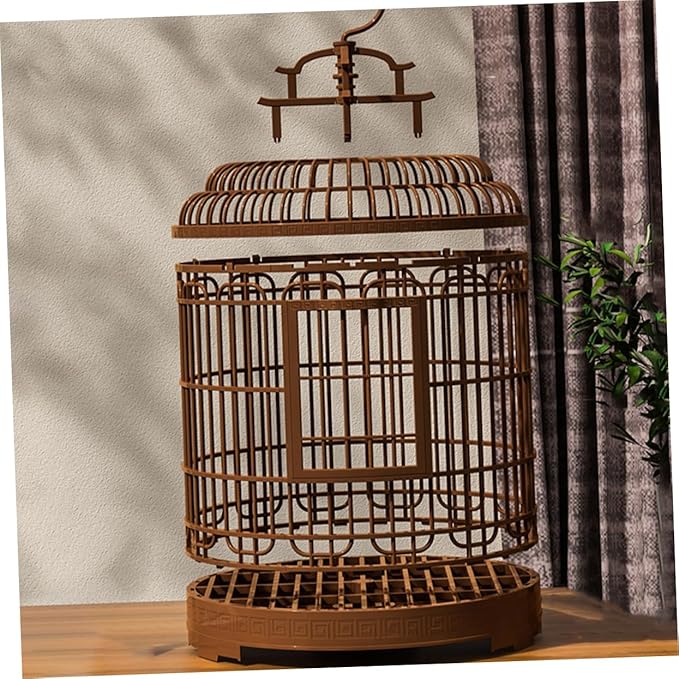 POPETPOP Bird Cage Large Birdcage Plastic Design Parakeet Travel Cage for Macaw