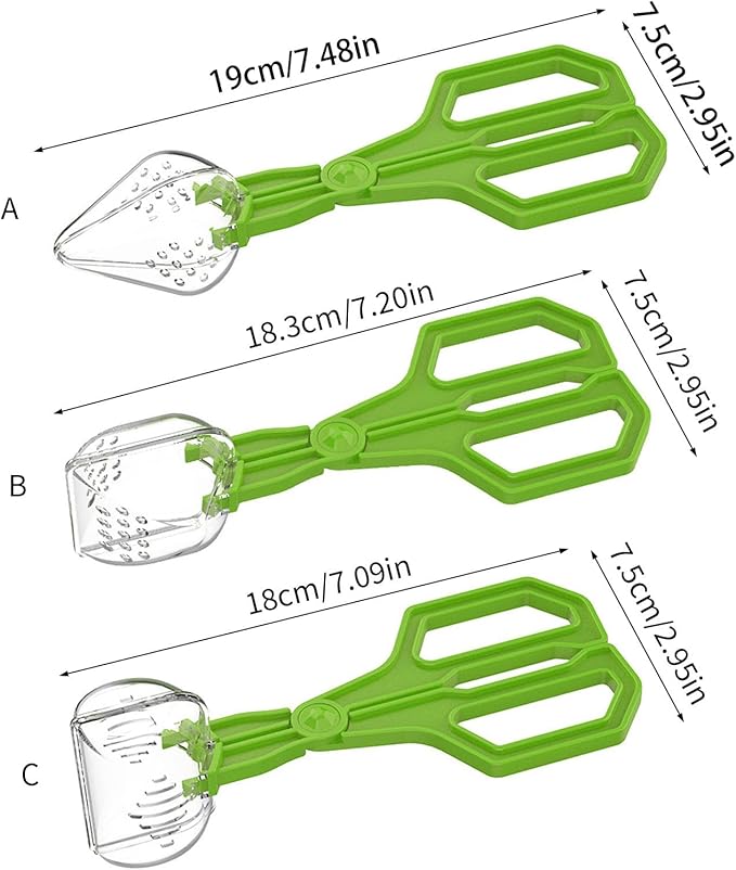Creature Captures Tongs for Reptiles Care Feeder Pliers Clear Ergonomic Tool Gentle Feeding Easy Terrariums Tongs