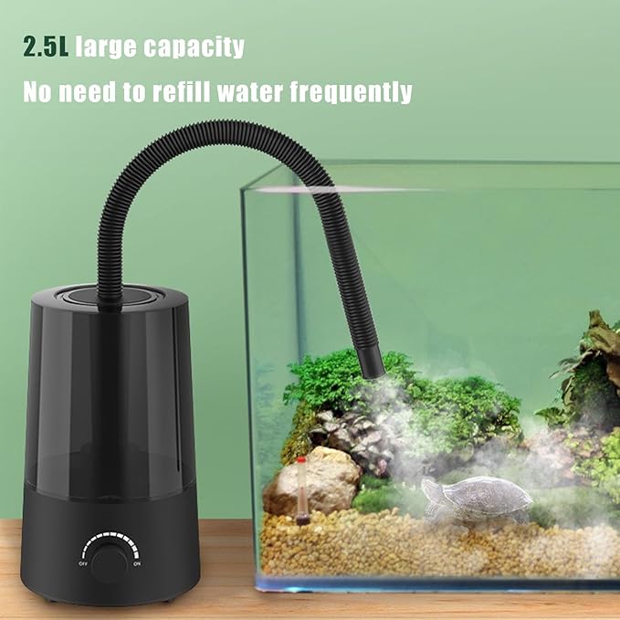 jzNchp-reptile humidifier fogger Dual Reptile Fogger & Plant Humidifier - 2.5L Tank Mister with Adjustable Nozzles, 11.8" H x 7" W for Reptile Tanks/Vivariums, Terrarium Plants Accessories