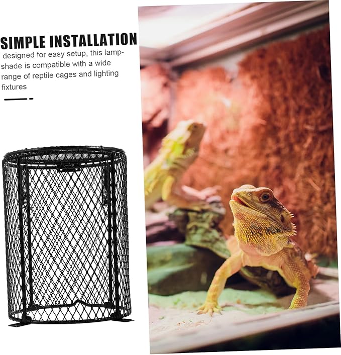 Reptile Heat Lamp Mesh Cover Anti-Scald Ceramic Bulb Protector for Turtle Tank Accessories Reptile Cages and Heating Lamps Sturdy and Safe Enclosure for Basking Light