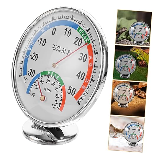 balacoo Reptile Temperature Humidity Gauge Terrarium Humidity Sensor Easy to Read Thermohygrometer Suitable for Reptiles Dual Scale