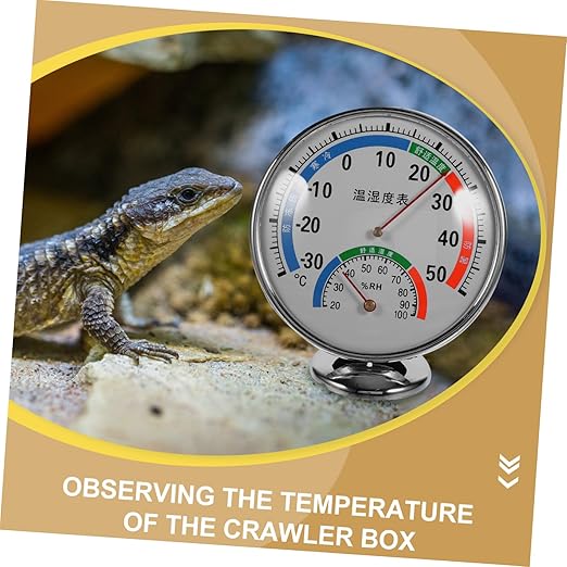 Reptile Thermometer and Hygrometer Dual Gauge for Terrarium Easy Read Color-Coded Humidity and Temperature Monitor for Reptile Tanks and Enclosures